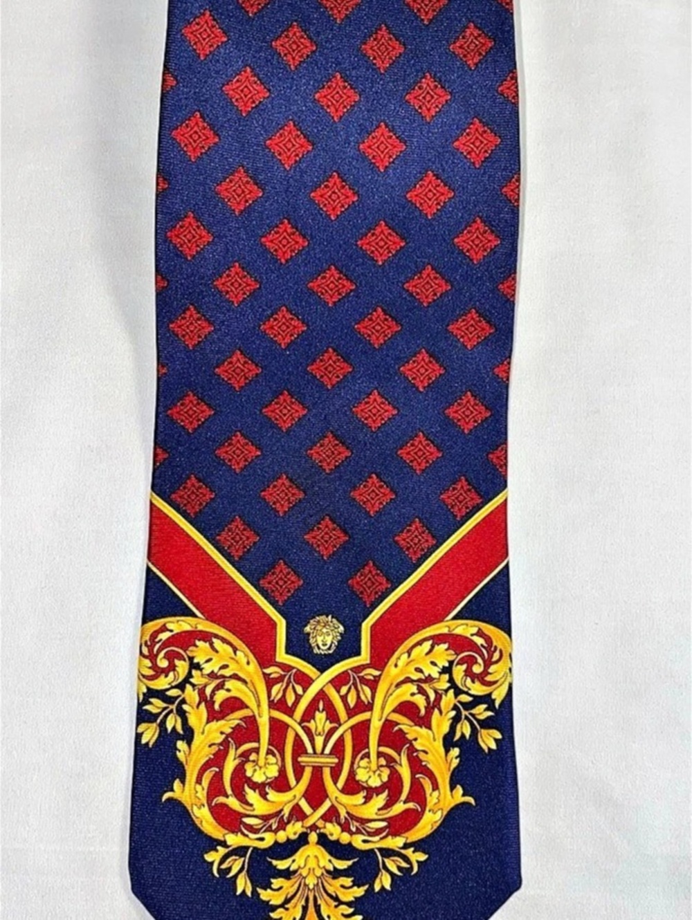 Gianni Versace Ties Blue Red Size One Size